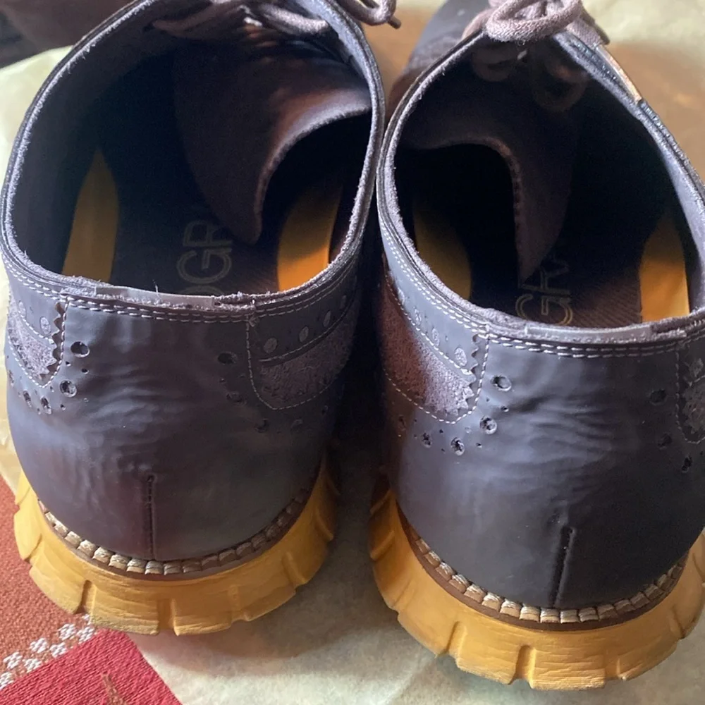 Cole Haan Blue suede Men's Lace-Up wing tip loafers size 11.5